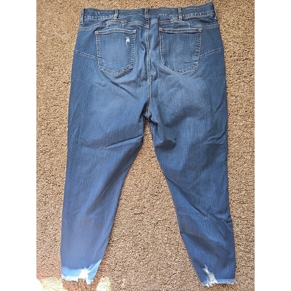 24R  Torrid Women Plus Size Blue Distressed Stretch Denim Jeans - Picture 9 of 12